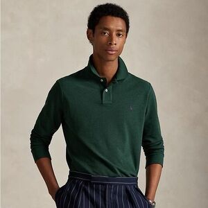 NWT Polo Ralph Lauren Men’s Classic Fit Polo Long Sleeve Shirt Green XL Cotton